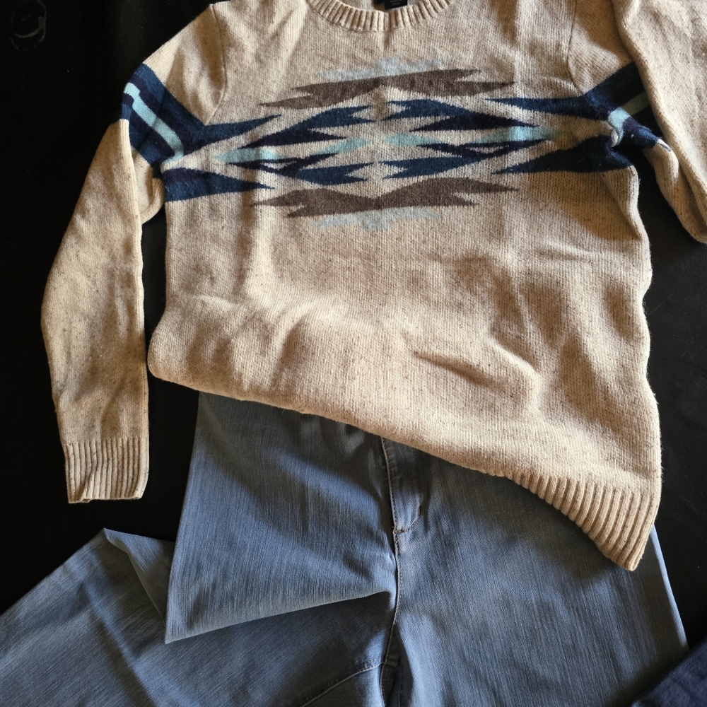 Pendleton Wool Sweater Beige Aztec Pattern - Picture 4 of 10